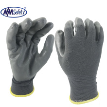 NMSAFETY 13G white polyester/nylon liner coated grey artificial  foam nitrile safety gloves